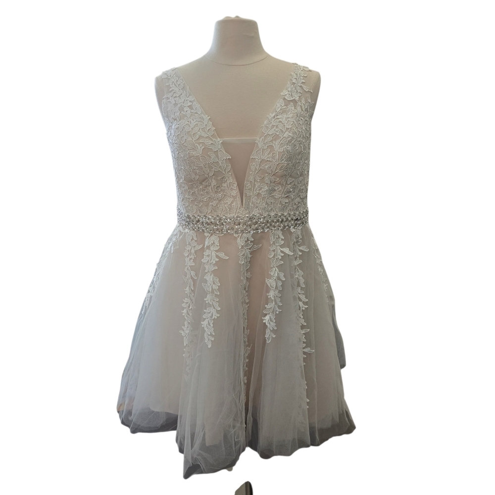 NWT Abao Wedding Elegant Lace and Tulle Dress White Cream Size 12 - Picture 14 of 16
